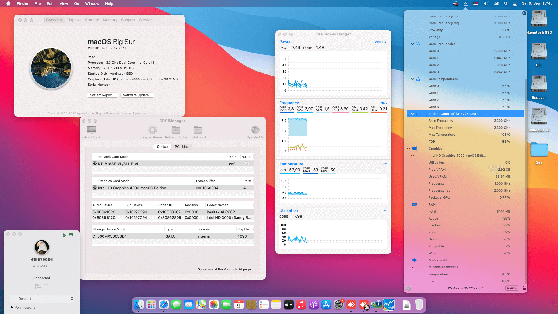 Success Hackintosh macOS Big Sur 11.7.9 Build 20G1426 in Medion Akoya P2010 D AIO PC